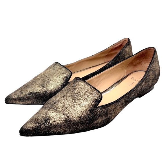 🔮 LINEA PAOLO Portia Metallic Gold Loafer | Sz 12 | NORDSTROM $160 | SOLD OUT - Picture 1 of 12